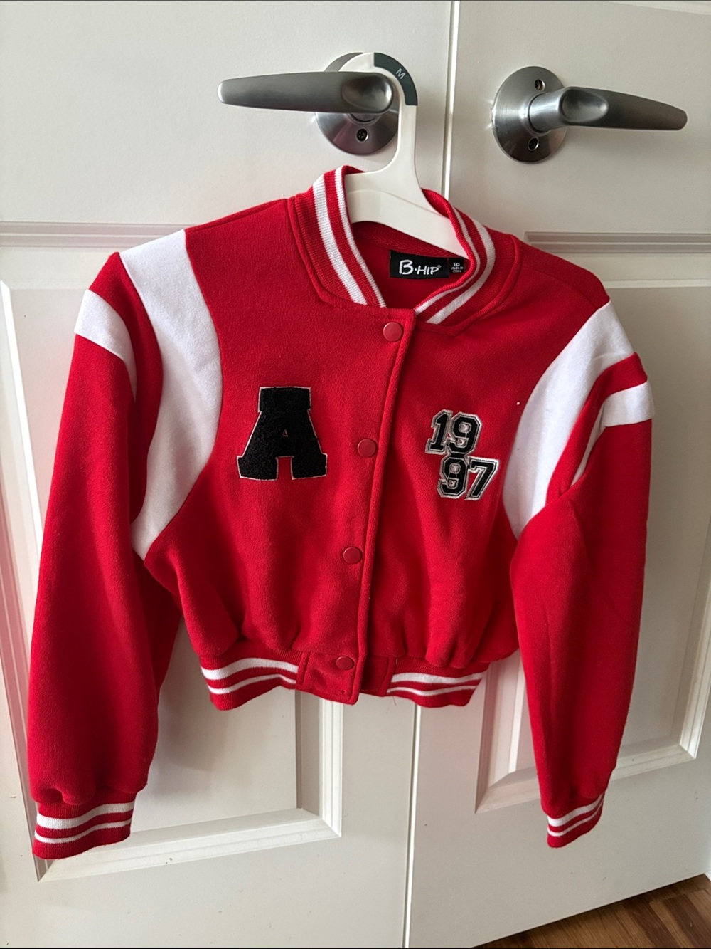 B-Hip Red & White Varsity Jacket